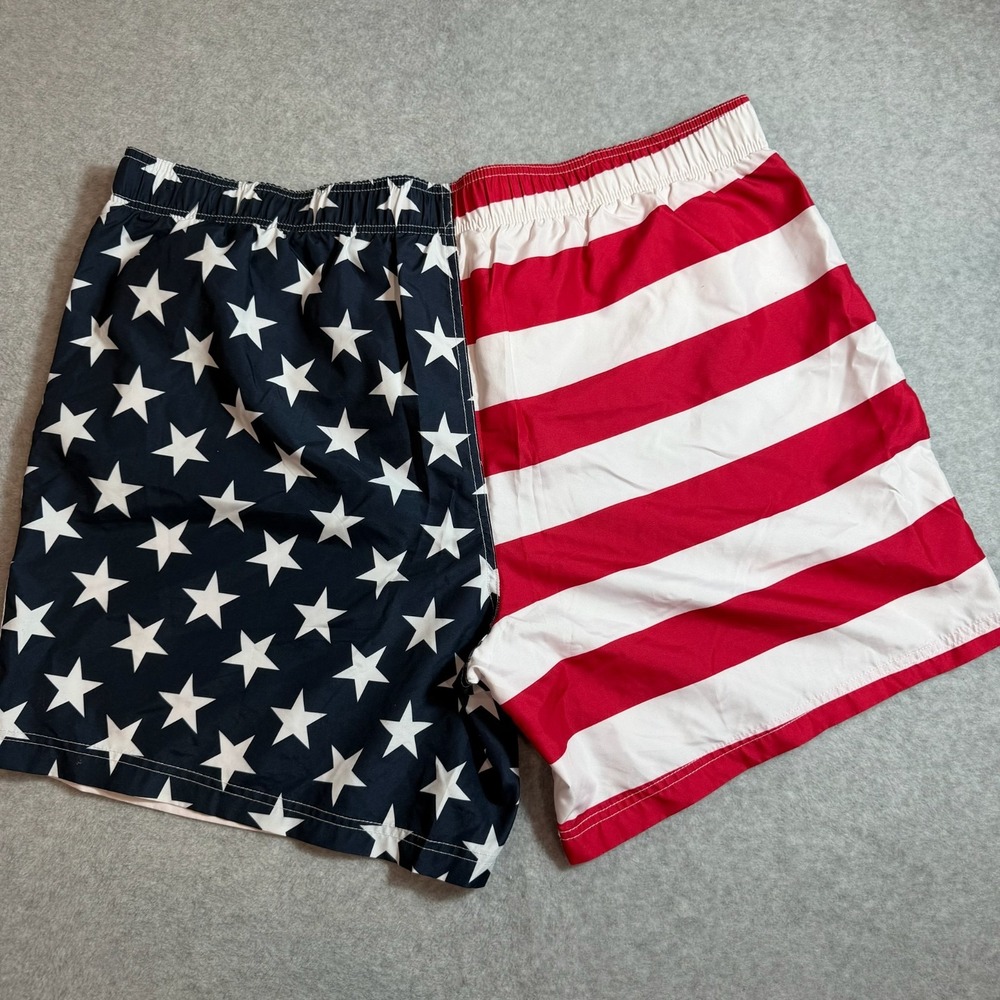 George Mens 2XL American Flag Stars Stripes Swim Trunks Board Shorts Patriotic - Picture 5 of 9